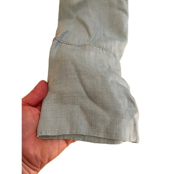 Cloth & Stone Anthropologie Tencel Blue Button Down Belted Dress Sz M - Picture 5 of 12